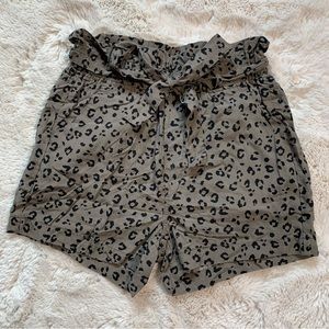 Thread & Supply High Waist Leopard Print Lyocell Shorts
